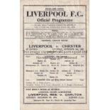 LIVERPOOL Single sheet home programme v Chester 2/12/1944 FL North. Good