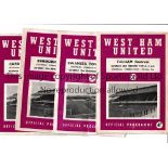 WEST HAM UNITED / BOBBY MOORE Four home Reserve team programmes in season 1958/9 with Bobby Moore on