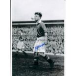 JEFF WHITEFOOT Autographed 12 x 8 photo showing Whitefoot in full length action for Man United,