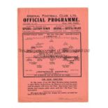 ARSENAL Single sheet home programme v Tottenham Hotspur 16/11/1940 Football League South, very