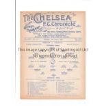 CHELSEA V ARSENAL 1930 Single sheet programme for the London Combination match at Chelsea 29/3/1930,