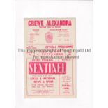 TOTTENHAM HOTSPUR Programme for the away FA Cup tie v. Crewe Alexandra 30/1/1960 which ended in a