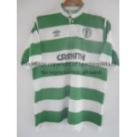 CELTIC Original Umbro green and hoops, short sleeve shirt for the Centenary Season 1987/8, CR