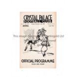 ARSENAL Away programme v Crystal Palace 26/12/1939 Regional League match, very slight vertical