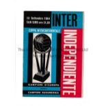 1964 INTERCONTINENTAL CUP Inter Milan v Independiente (2nd Leg) played 23/9/1964 at the San Siro,