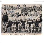 LIVERPOOL AUTOGRAPHS 1940'S A B/W magazine team group signed by 9 of the 11 players including