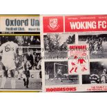 CHELSEA Programmes for the away Friendlies v. Woking 25/3/1975, Dulwich Hamlet 16/8/1977 pink single