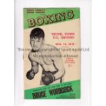 BOXING AT YEOVIL TOWN FC 1947 / BRUCE WOODCOCK Programme for the boxing evening on 11/8/1947