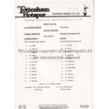 TOTTENHAM HOTSPUR Twenty four home Reserve team programmes for season 1983/4. 22 Combination,