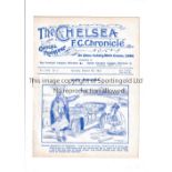 CHELSEA Home League programme v. Sunderland 5/10/1912, ex-binder. Generally good