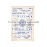 ARSENAL Programme for the away Met. League match v Tonbridge 25/4/1959, slightly creased.