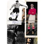 FOOTBALL AUTOGRAPHS Eight signed magazine pictures including Len Shackleton, Harold Hobbs Topical