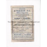 EVERTON V LIVERPOOL 1944 Single sheet programme for the FL North 21/10/1944, heavily creased and