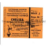 TOTTENHAM HOTSPUR V CHELSEA 1972 TICKET Complimentary seat ticket for the League Cup Semi-Final