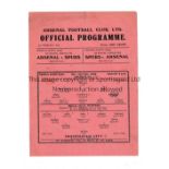 ARSENAL Single sheet home programme v Birmingham City 2/2/1946 FL South, slightly creased. Generally