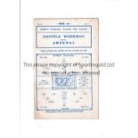 ARSENAL Away programme v. Sheffield Wednesday 5/12/1931. Good