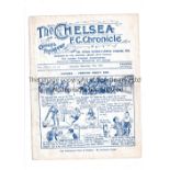 CHELSEA Home programme v Preston North End 11/11/1922. Not ex Bound Volume. Team change in pencil.