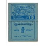 ARSENAL Programme for the away London Combination match v Millwall 6/5/1939. Good