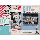 TOTTENHAM HOTSPUR Thirty away programmes from the 1960's including 1963 ECWC Final red advert on