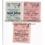 ENGLAND V SCOTLAND Three Wembley seat tickets 1949, 1951 and 1953. Generally good