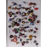 FOOTBALL BADGES Approximately 100 metal stick pin badges from around the world, circa 1960's. Good
