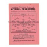 ARSENAL Single sheet home programme v Brighton & Hove Albion 18/4/1942 London War Cup, very slightly