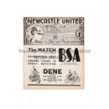 ARSENAL Away programme v Newcastle United 15/2/1936 FA Cup in their successful Cup run. Ex-binder.