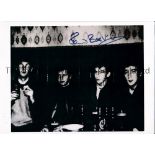 PETE BEST AUTOGRAPH A B/W 10" X 8" reprinted photo of an early Beatles line-up with Best on drums