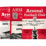 ARSENAL V LIVERPOOL Three programmes for League matches at Arsenal 50/1, 51/2 and 52/3. Generally