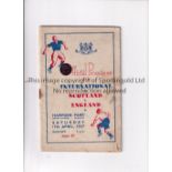 SCOTLAND V ENGLAND 1937 Programme for the International at Hampden Park 17/4/1937, rusty staple,