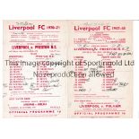 LIVERPOOL RESERVES Two home single sheet programme for the Central League matches v. Preston 1967/