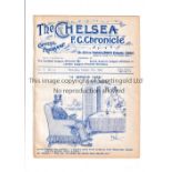 CHELSEA Home programme v Preston North End 27/10/1909. Ex Bound Volume. Generally good