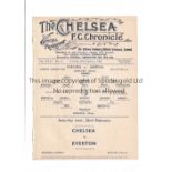 CHELSEA V ARSENAL 1936 Single sheet programme for the London Combination League match at Chelsea