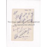 FULHAM AUTOGRAPHS LATE 1957/8 To album sheets signed by 15 players inc. Haynes, Barton, Macedo,