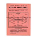 ARSENAL Single sheet home programme v West Ham United 10/4/1943 Football League South Cup, very