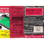 FIRST AND LAST SEASON FOOTBALL PROGRAMMES Approximately 90 homes and aways from the 1960's and