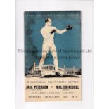 BOXING / JACK PETERSEN V WALTER NEUSEL 1935 Programme for the boxing evening at Wembley Arena 4/2/