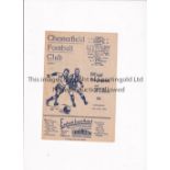 CHESTERFIELD RESERVES V NEWCASTLE UNITED RESERVES 1946 Four page programme for the match at