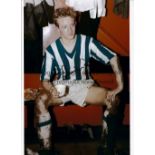 HUDDERSFIELD TOWN Three, 2 B/W and 1 colour autographed 12 x 8 photos of former players Denis Law,
