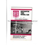 GEORGE BEST / 6 GOALS Programme for Northampton Town at home v Manchester United 7/2/1970 in the