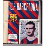 1955/56 FC BARCELONA Bound volume of official programmes (complete issues including outer covers).