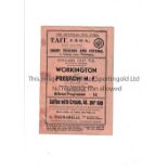 WORKINGTON V PRESTON NORTH END 1934 FA CUP Programme for the tie at Workington 27/1/1934, horizontal