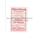 LIVERPOOL Home programme in Championship season 1946/7 season v Portsmouth, staple removed.