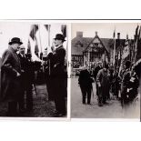 SIR WINSTON CHURCHILL Five 8" X 6" B/W original different Press photos with stamps on the reverse at