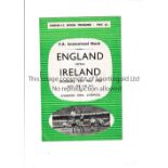 ENGLAND V NORTHERN IRELAND AT EVERTON 1953 Programme for the International 11/11/1953, scores