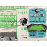 HIBERNIAN Five programmes inc. 4 homes v. Clyde 52/3 paper loss from top right corner of cover and