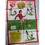 GEORGE BEST A large Irish Linen tea towel showing sketches drawn by Richard Nelson of Belfast in