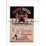 MANCHESTER UNITED Programme for the home FA Cup tie v. Preston 28/12/1948, minor repairs, horizontal