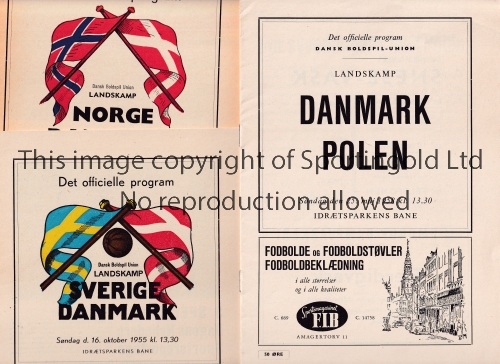 DENMARK Six home programmes: Norway 24/6/1956 and 29/6/1958, Sweden 6/10/1955, Holland 4/11/1956,