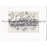 CRICKET / AUTOGRAPHS Opening sketch style postcard signed on the front by 13 test players, in John